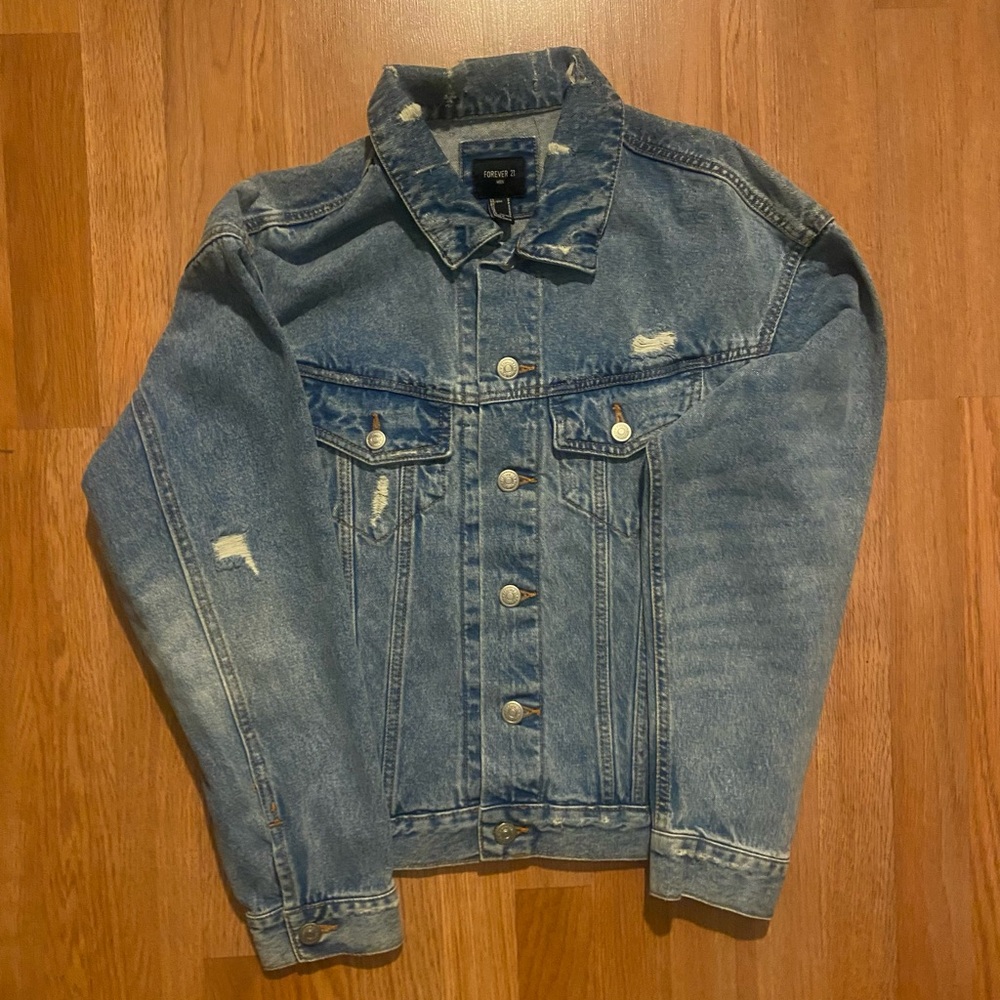 Forever 21 Men's Light Blue Denim Jacket